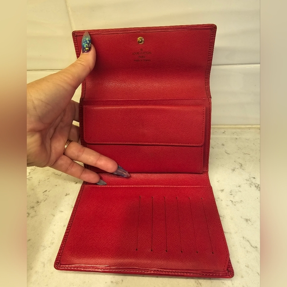 Louis Vuitton Red Epi leather Porte- Tressor Etui Papiers wallet - Picture 7 of 16